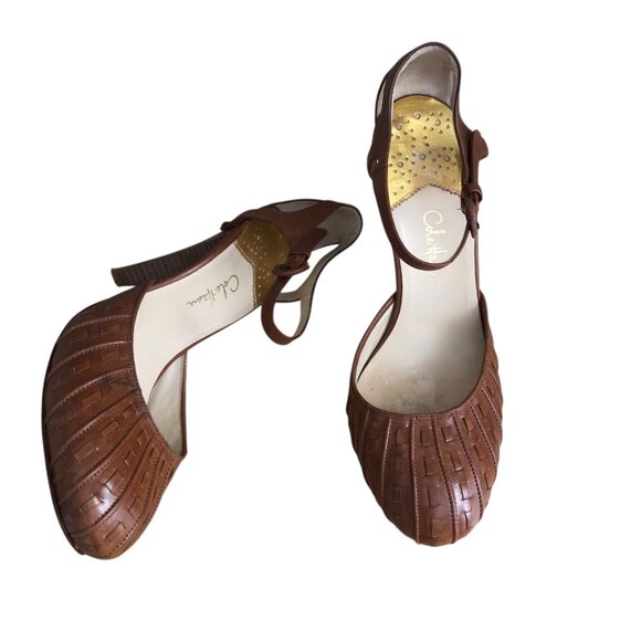 Cole Haan Air Leather Basket Weave Stiletto Heels - Picture 1 of 11